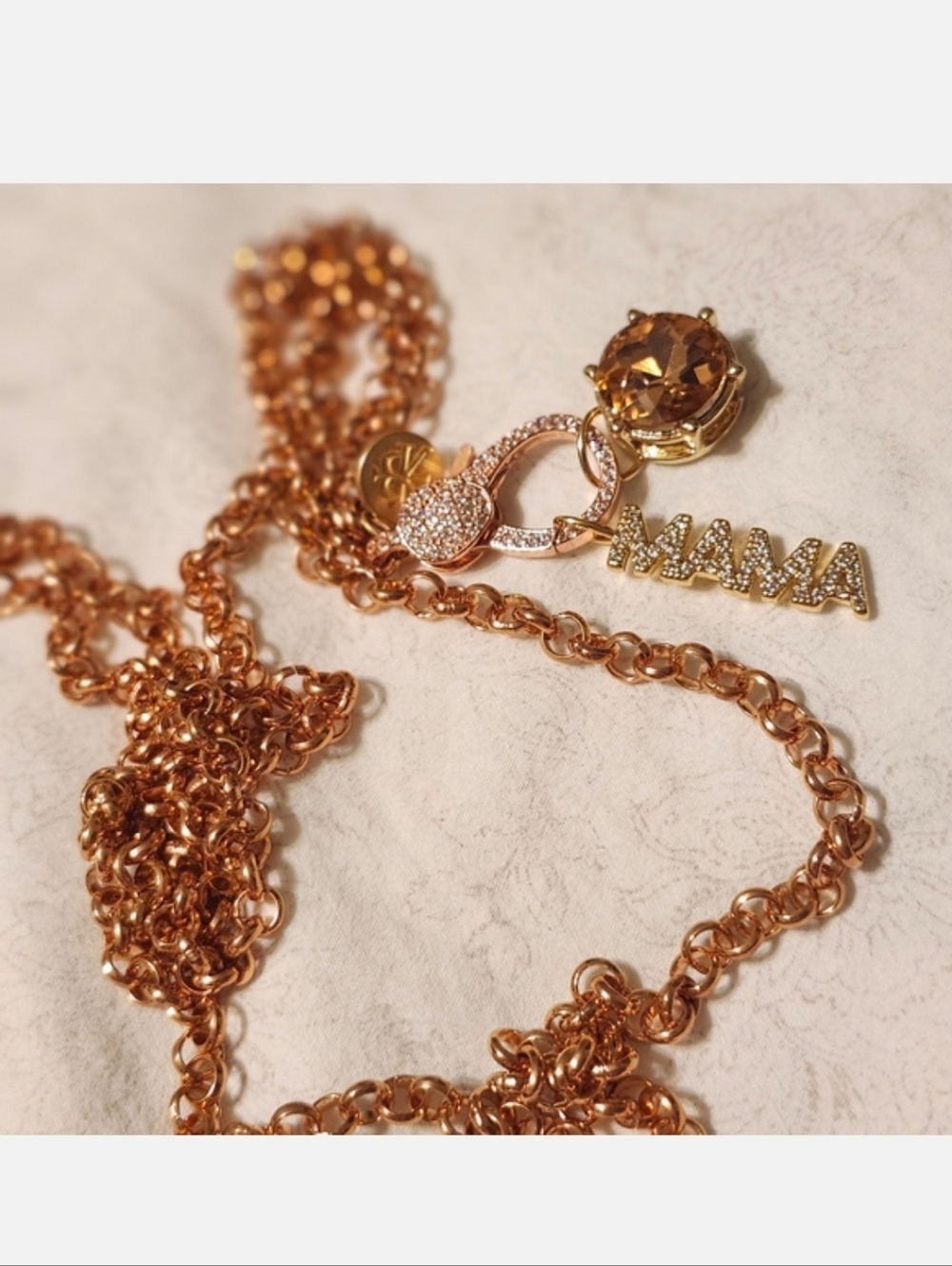 Karli Buxton Long Chain Gold 'Mama' Pendant Necklace With Birthstone